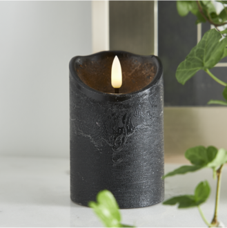 LED Pillar Candle Flamme Rustic