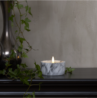 LED Pillar Candle Flamme Marble