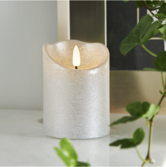 LED Pillar Candle Flamme Rustic