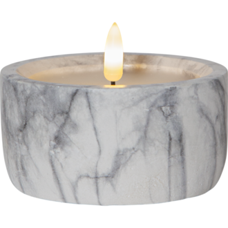 LED Pillar Candle Flamme Marble