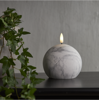 LED Pillar Candle Flamme Marble