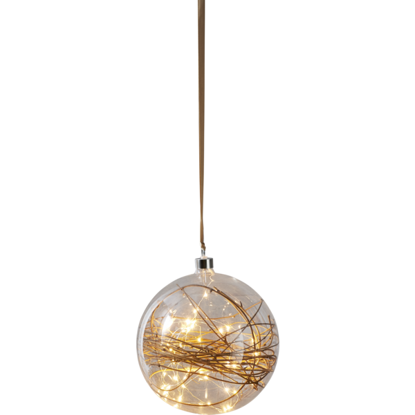 glass bauble with lights inside