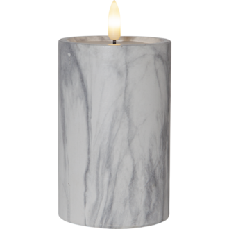 LED Pillar Candle Flamme Marble