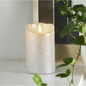 LED Pillar Candle Flamme Rustic