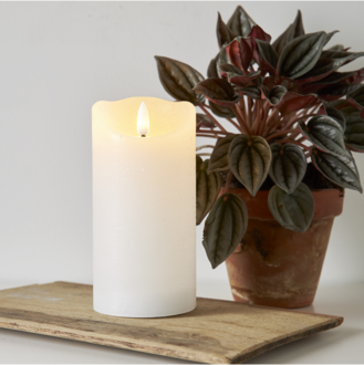 LED Pillar Candle Flamme Rustic