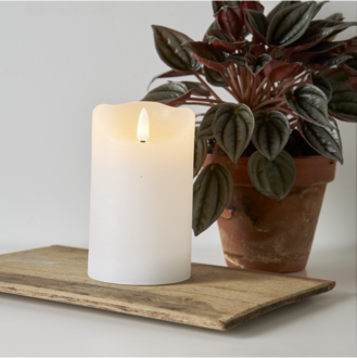 LED Pillar Candle Flamme Rustic